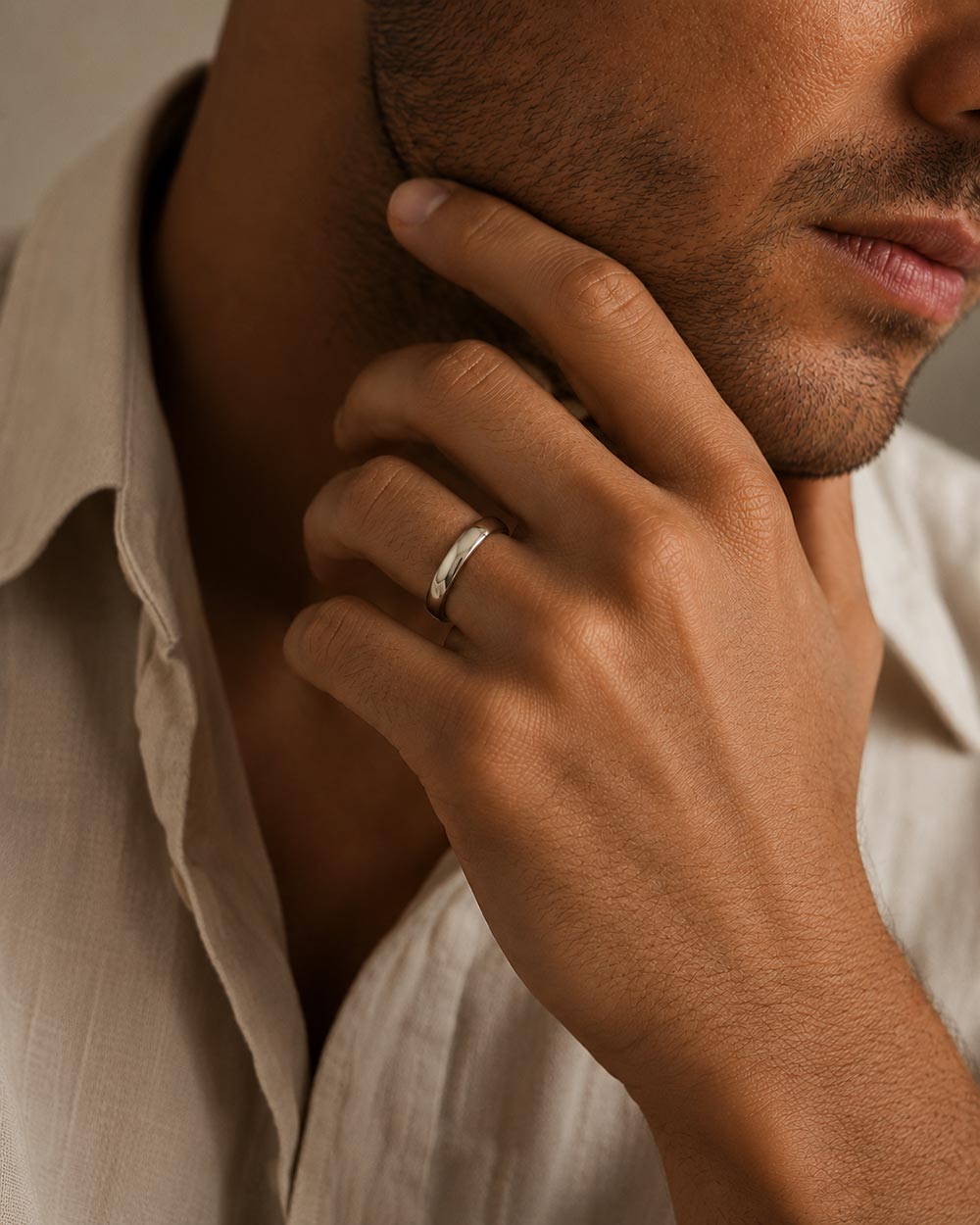 18ct White Gold Classic Ring - 4mm Band