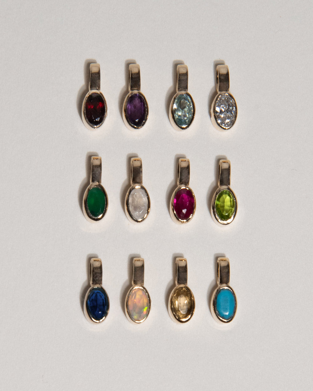 February Amethyst Birthstone Oval Charm