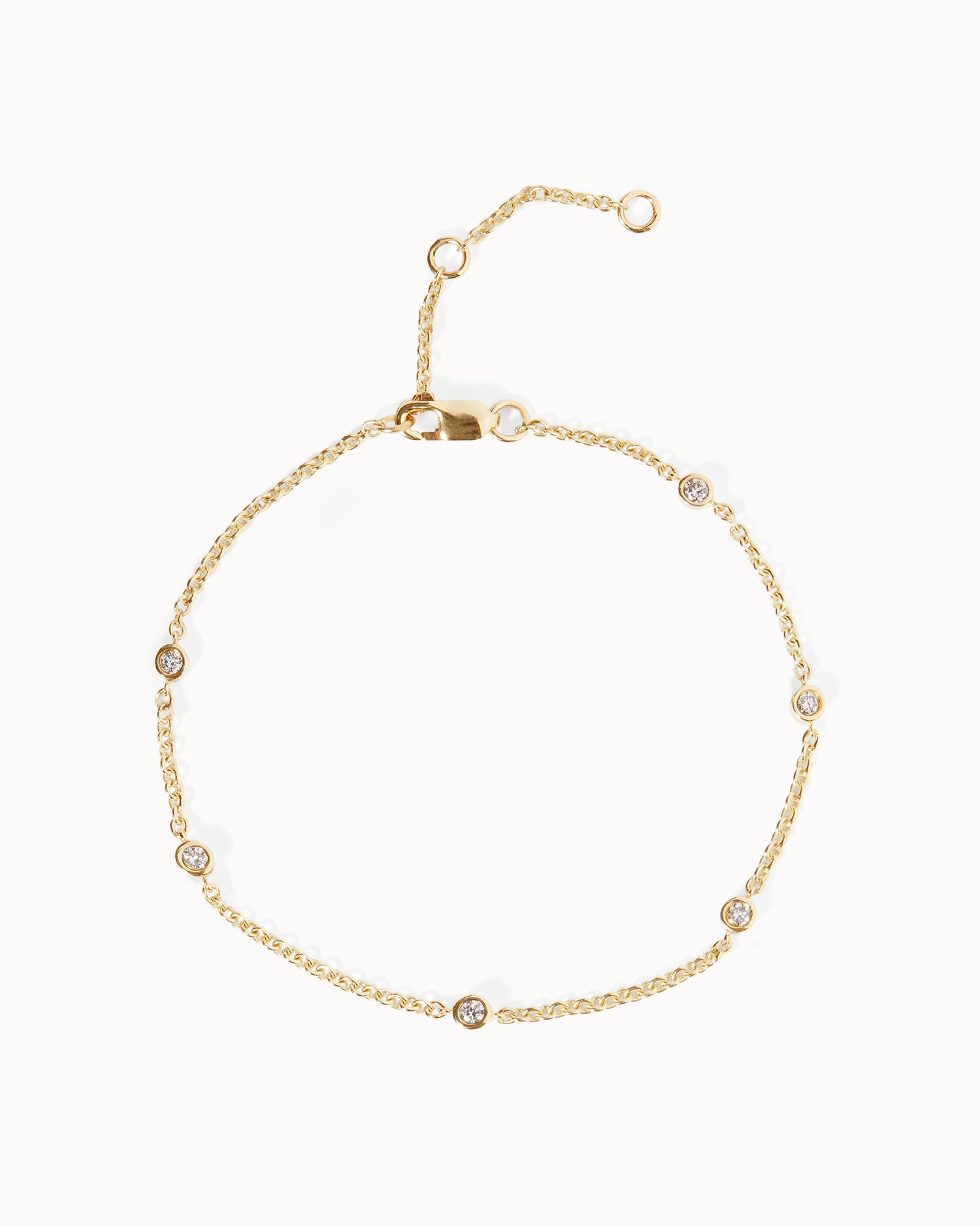 April Diamond Birthstone Station Bracelet