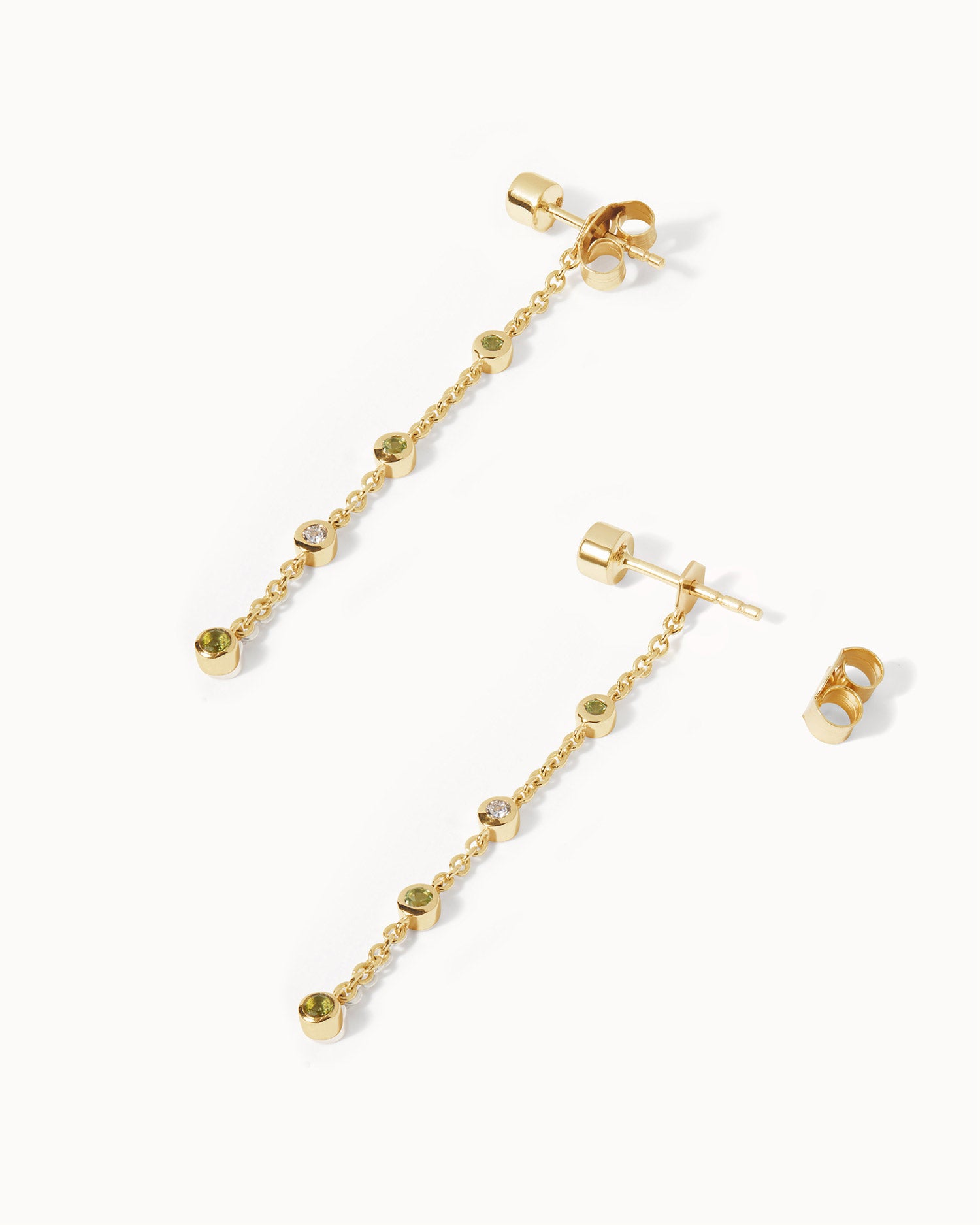 August Peridot Birthstone Drop Earrings