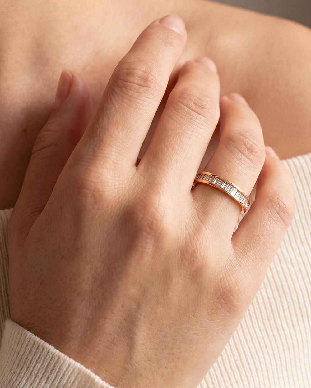 18ct Yellow Gold Baguette Diamond Channel Ring