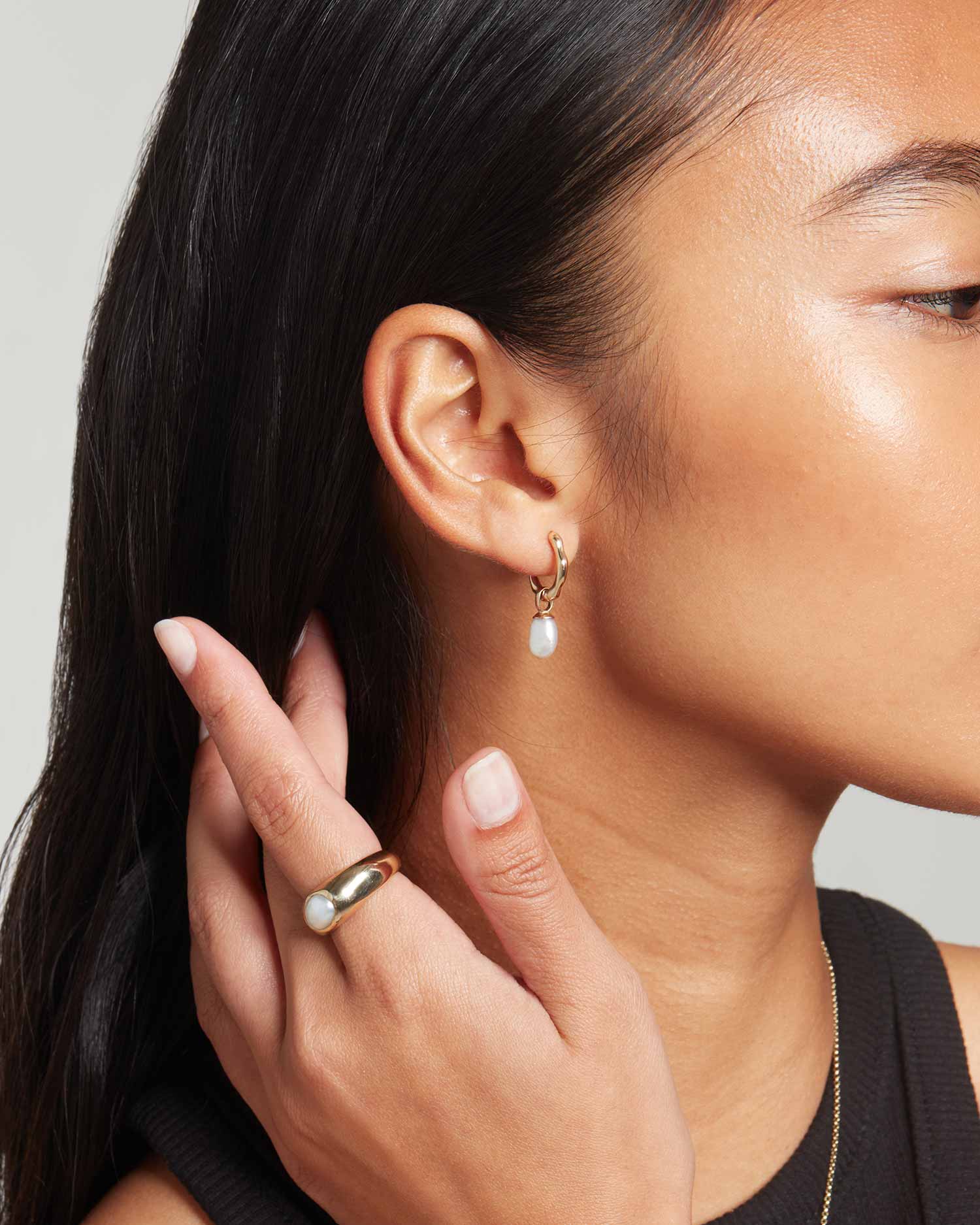 Baroque Pearl Signet Ring