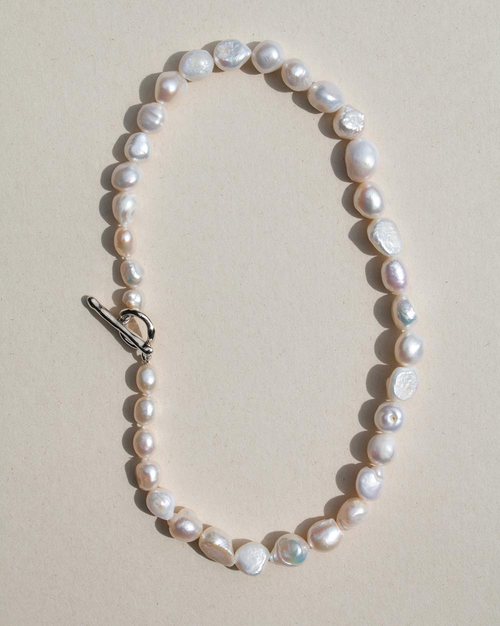 Baroque Pearl T-Bar Necklace