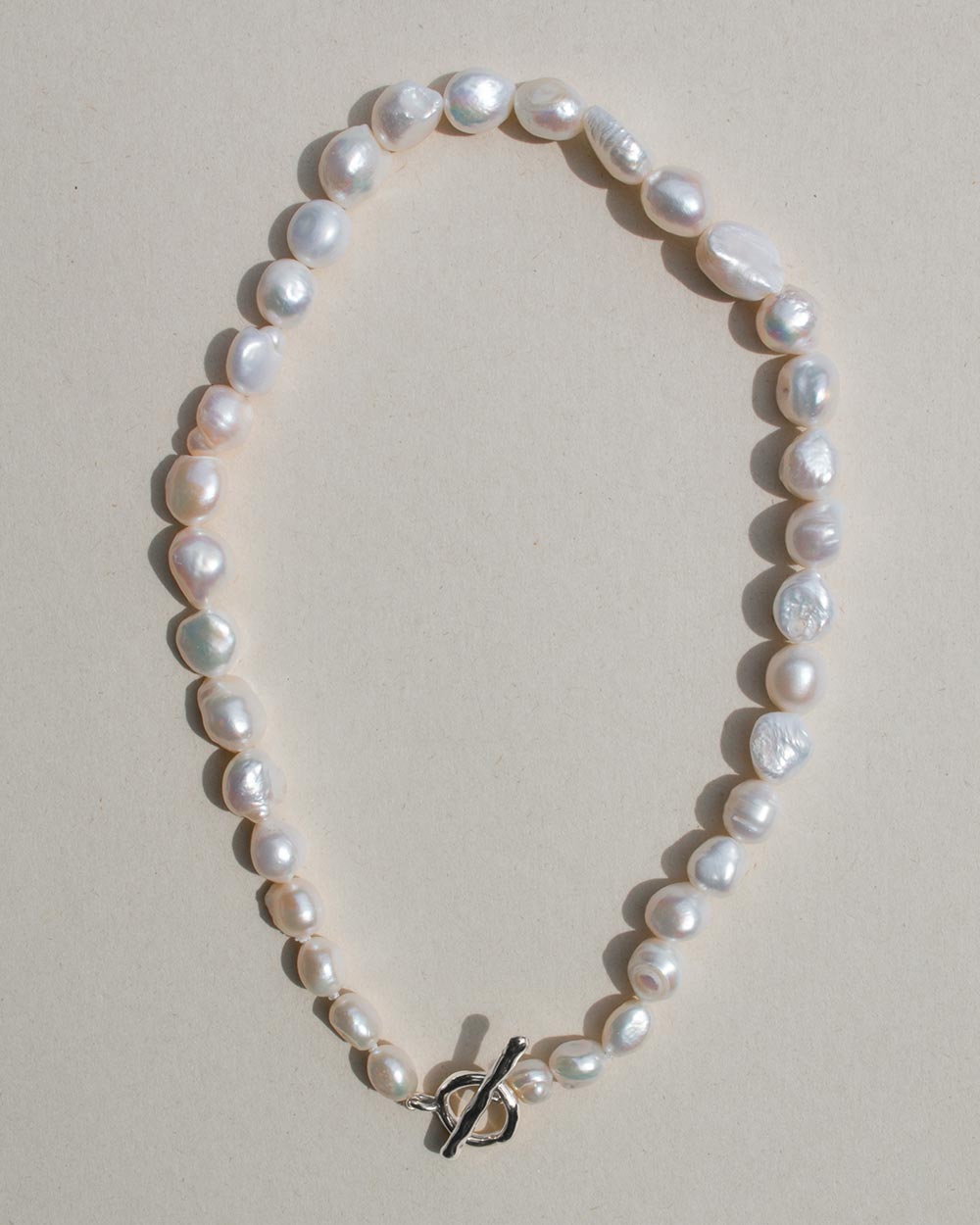 Baroque Pearl T-Bar Necklace