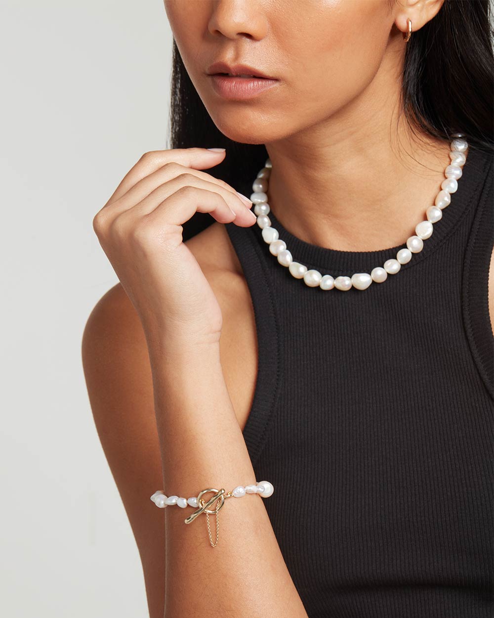 Baroque Pearl Necklace and Bracelet Set
