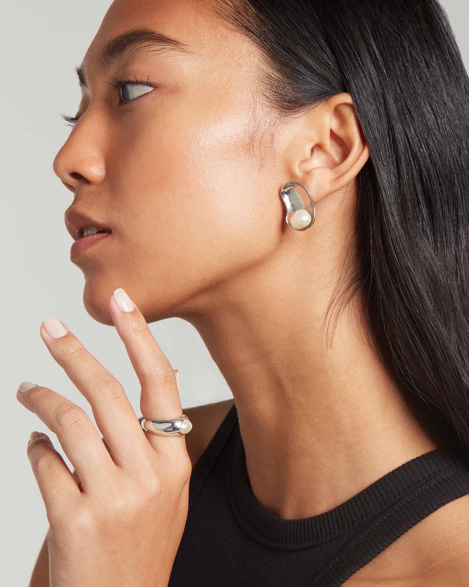 Baroque Pearl Signet Ring