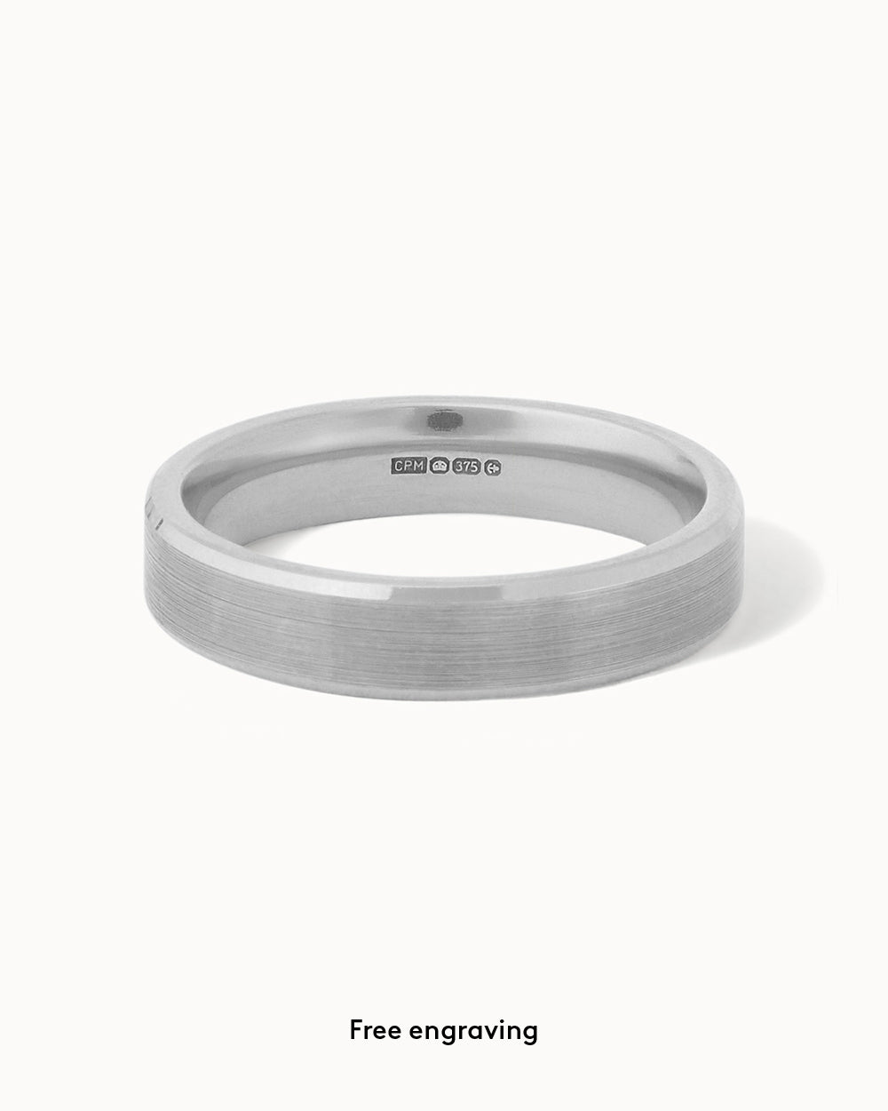 Platinum Bevelled Edge Ring - 4mm