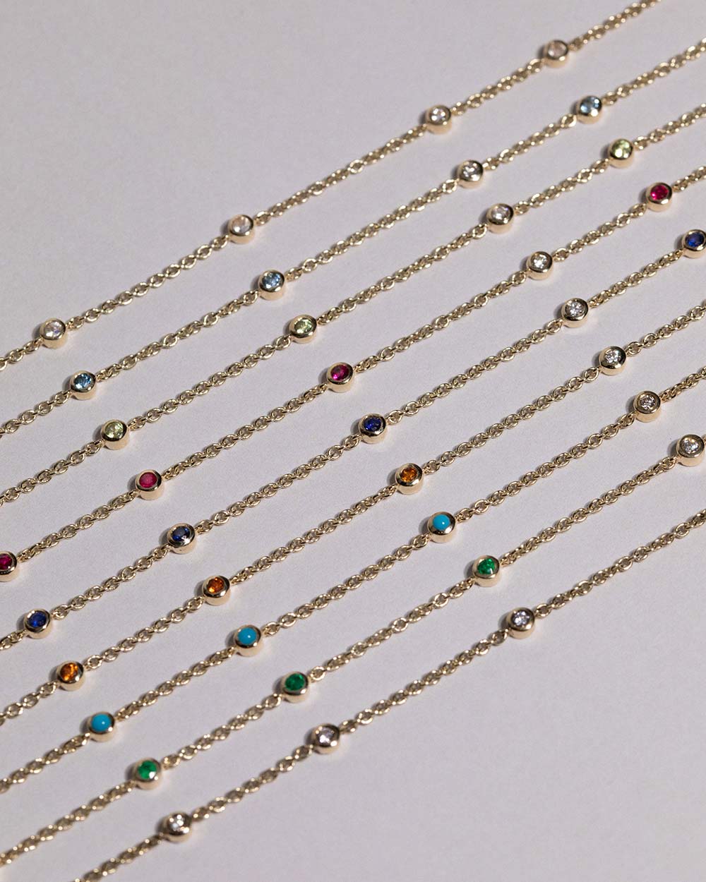 November Citrine Birthstone Station Necklace