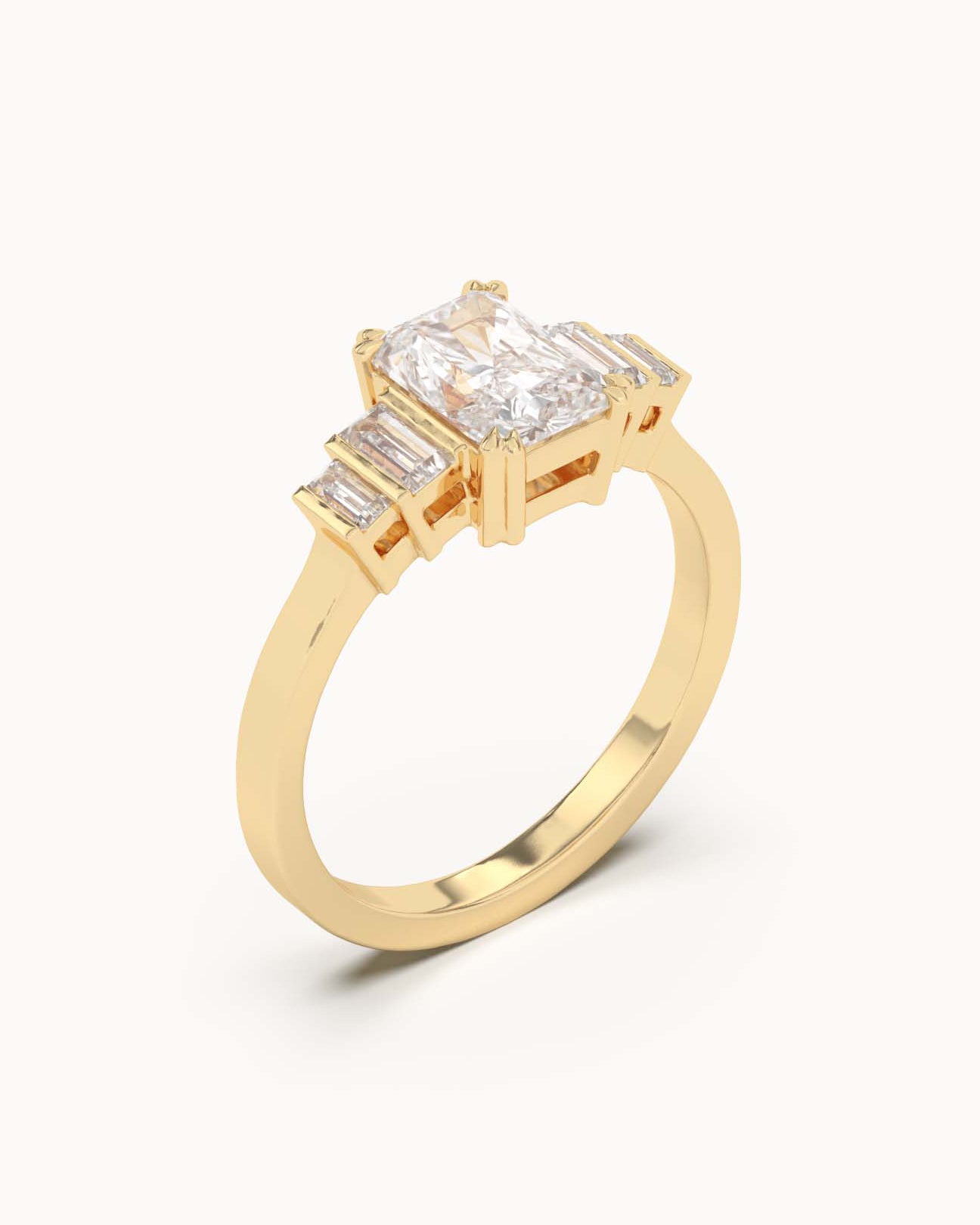 Lab Grown Diamond Geometric Five Stone Ring