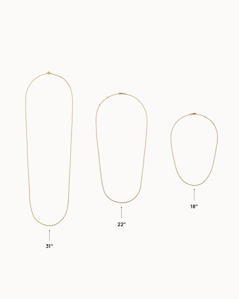 recycled 9ct solid yellow gold simple chain handcrafted in London by Maya Magal