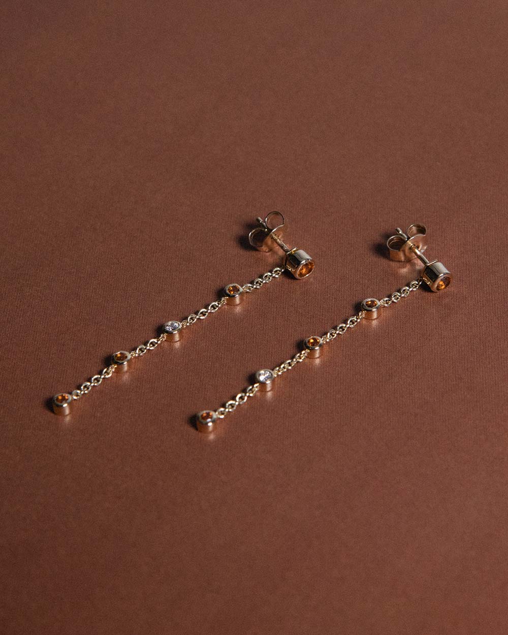 November Citrine Birthstone Drop Earrings