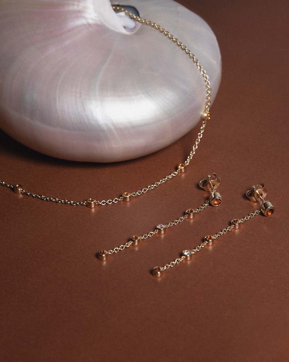 November Citrine Birthstone Drop Earrings