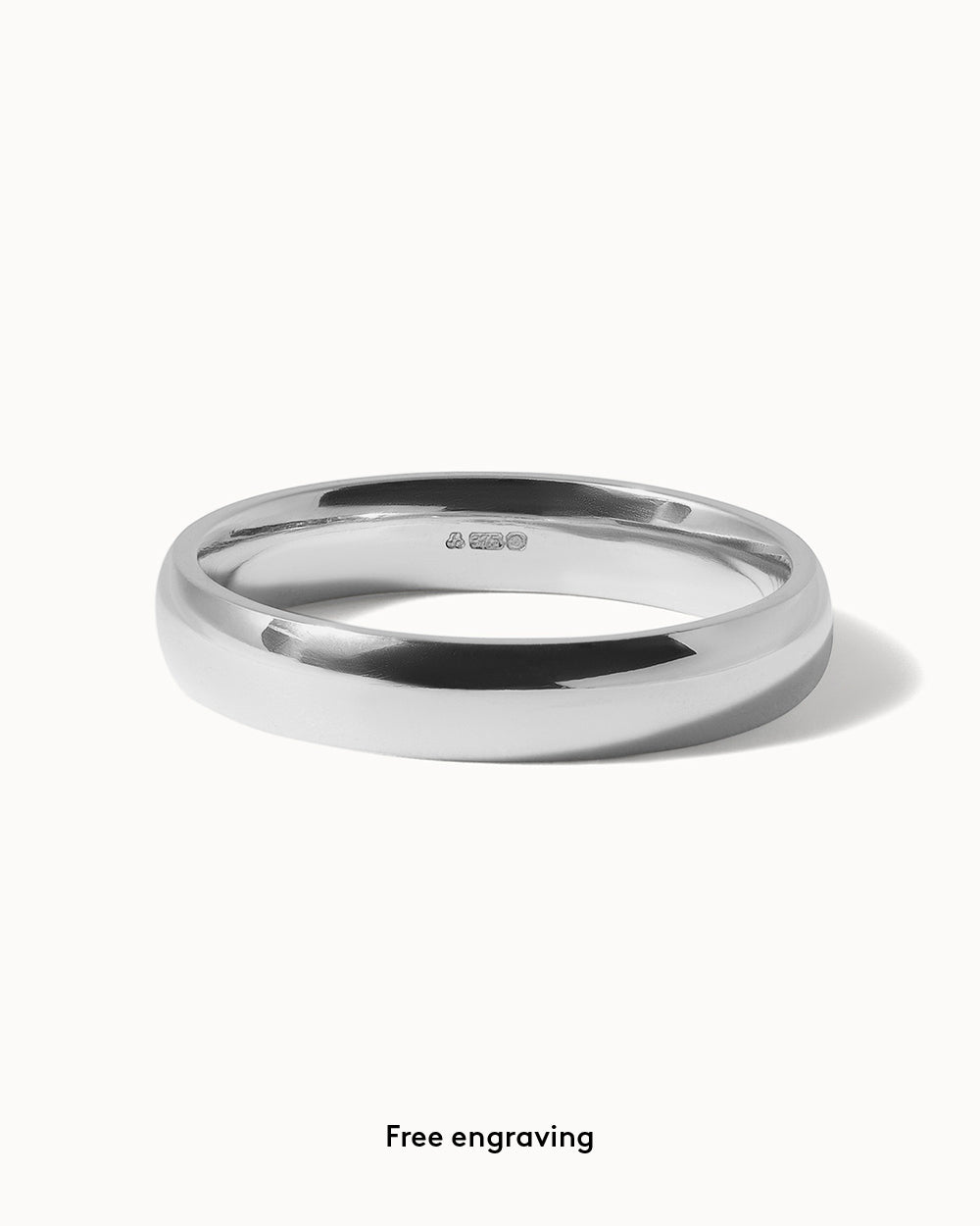 18ct White Gold Classic Ring - 4mm Band