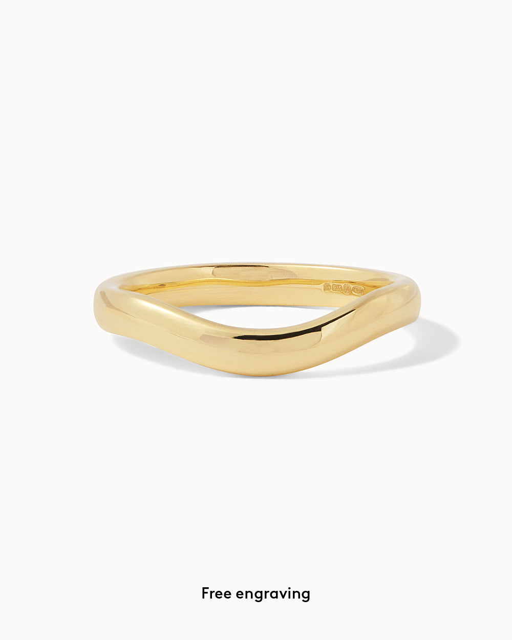 18ct Yellow Gold Contour Ring on white background