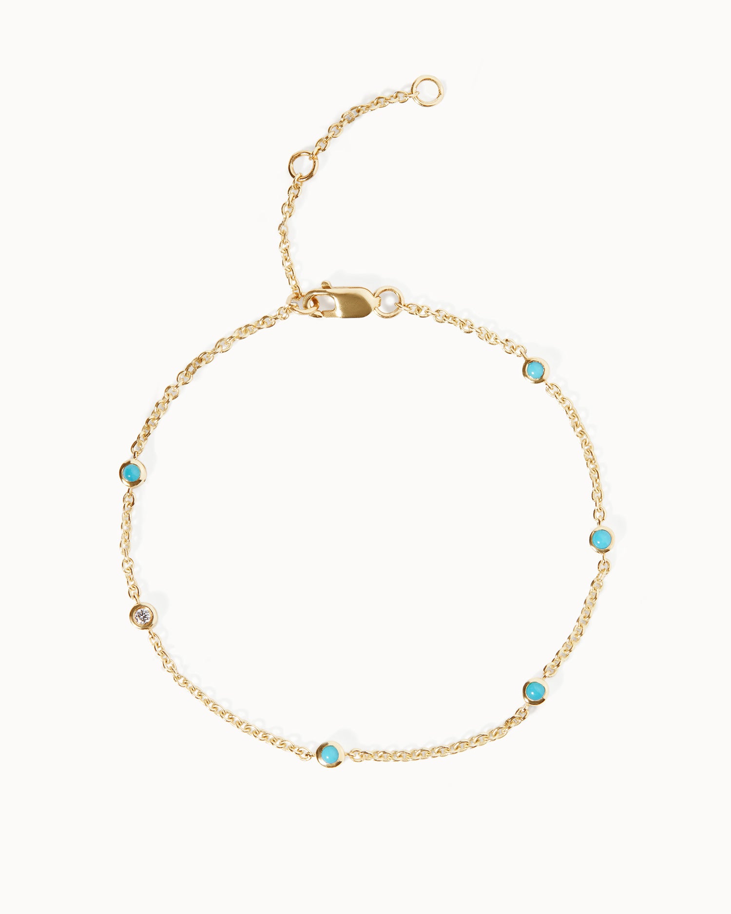 December Turquoise Birthstone Station Bracelet