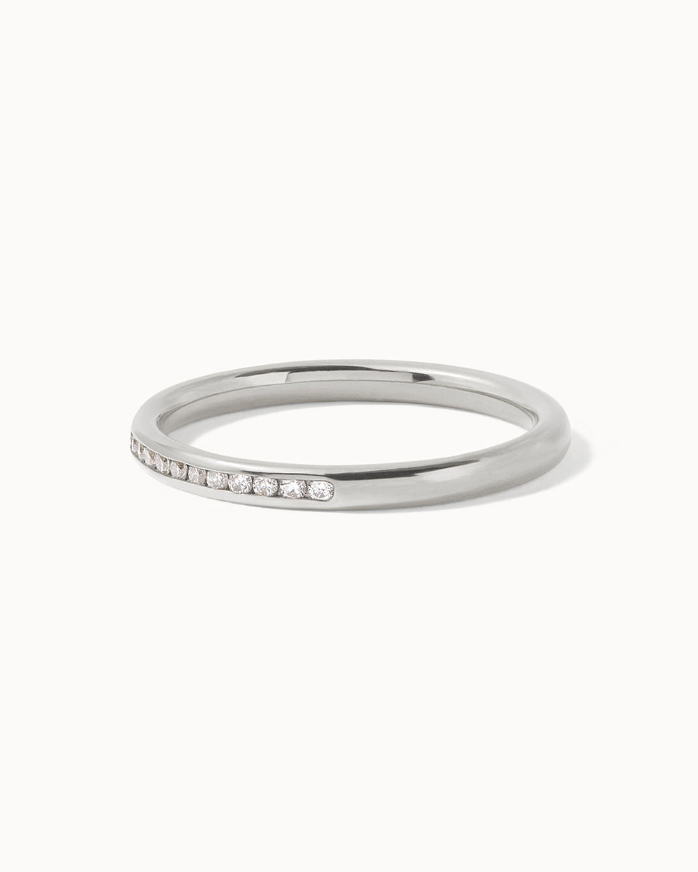 18ct White Gold Diamond Half Eternity Court Ring