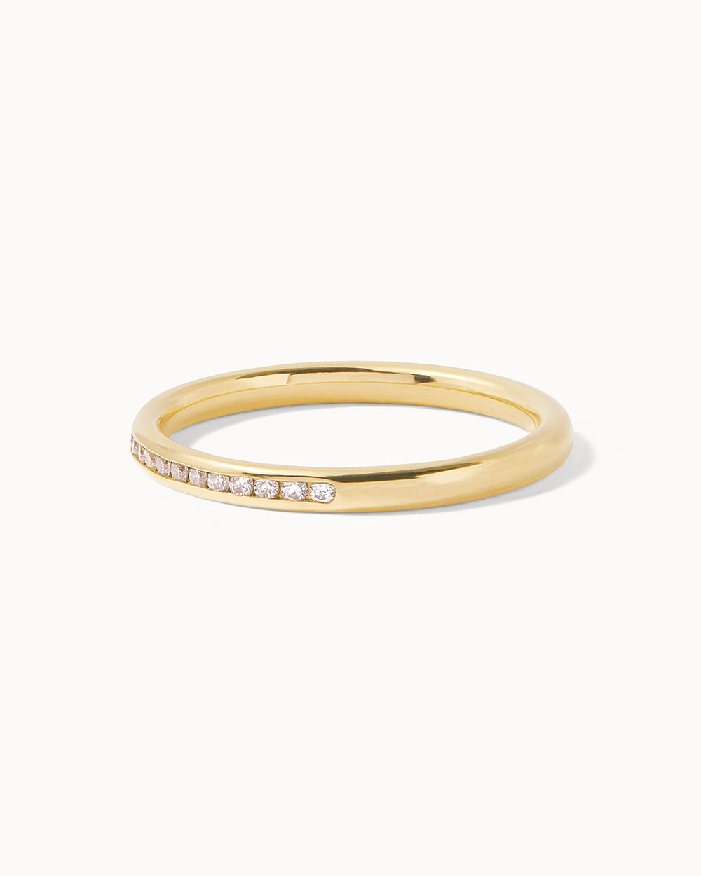 18ct Yellow Gold Diamond Half Eternity Court Ring