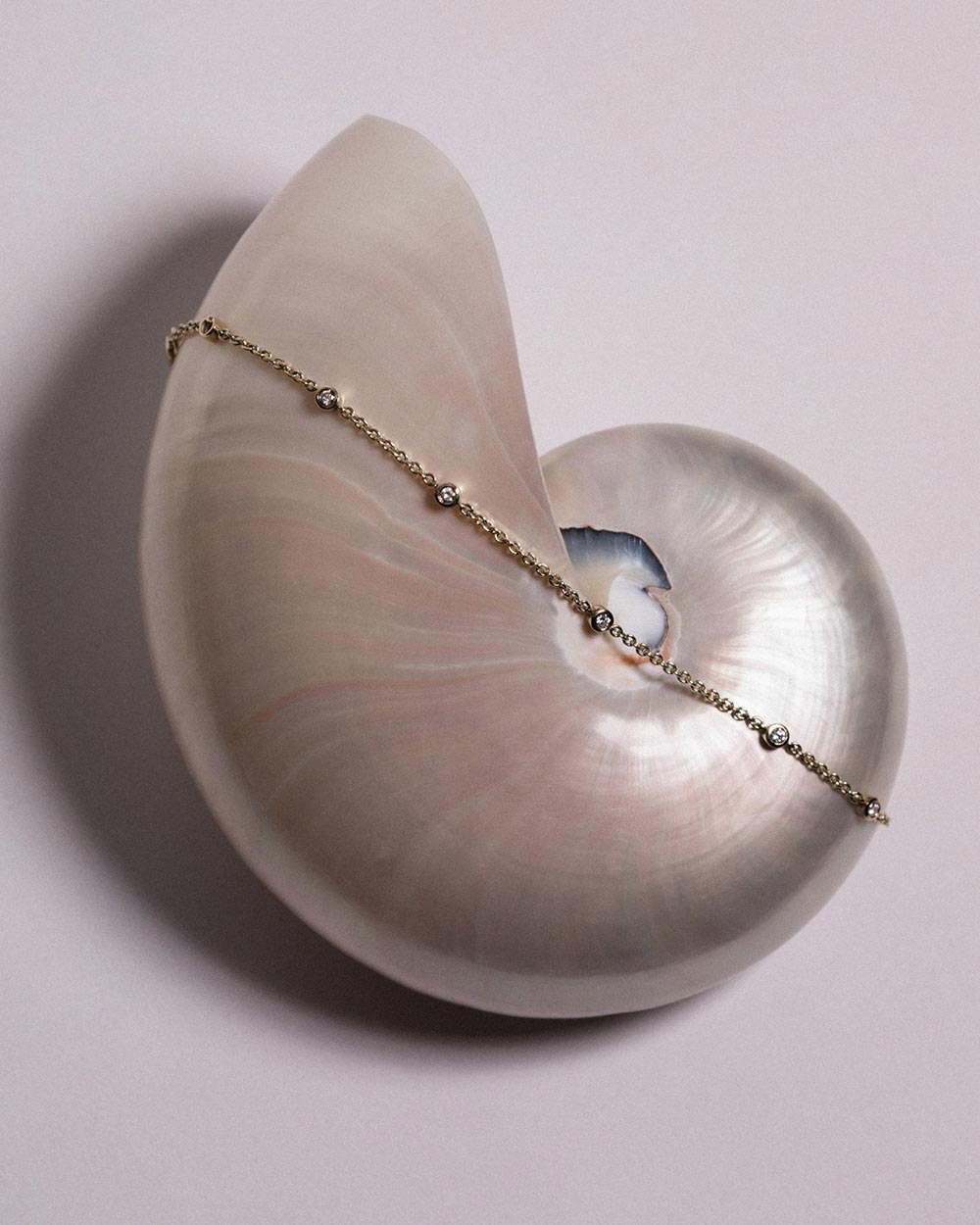 April Diamond Birthstone Station Necklace