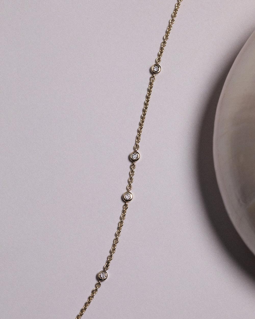 April Diamond Birthstone Station Necklace