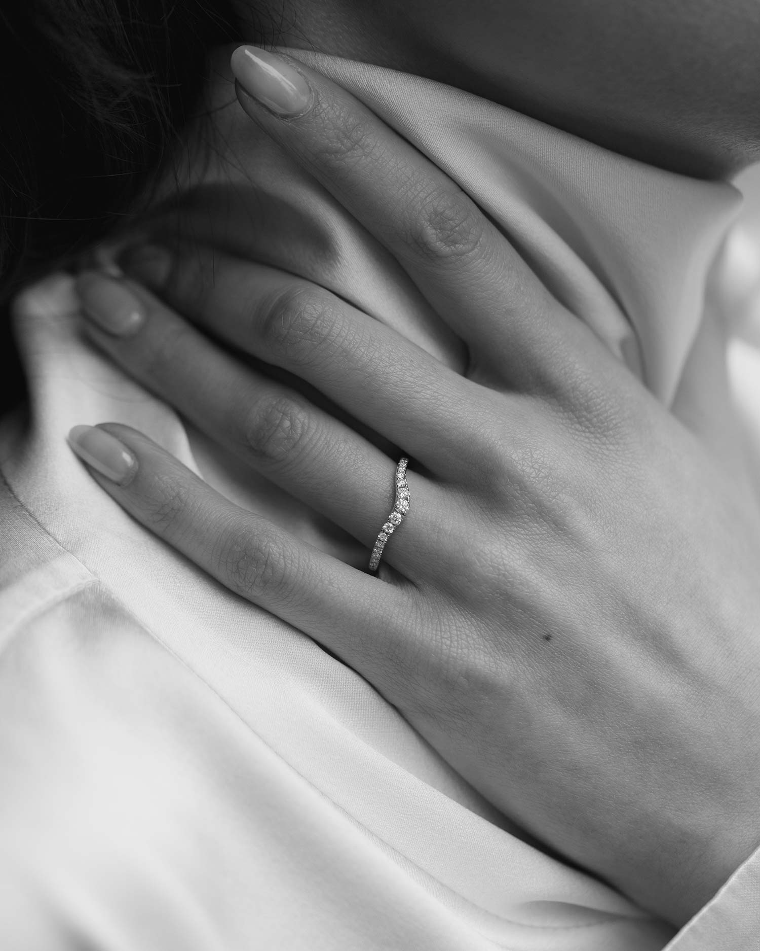 Platinum Pavé Diamond Nesting Ring