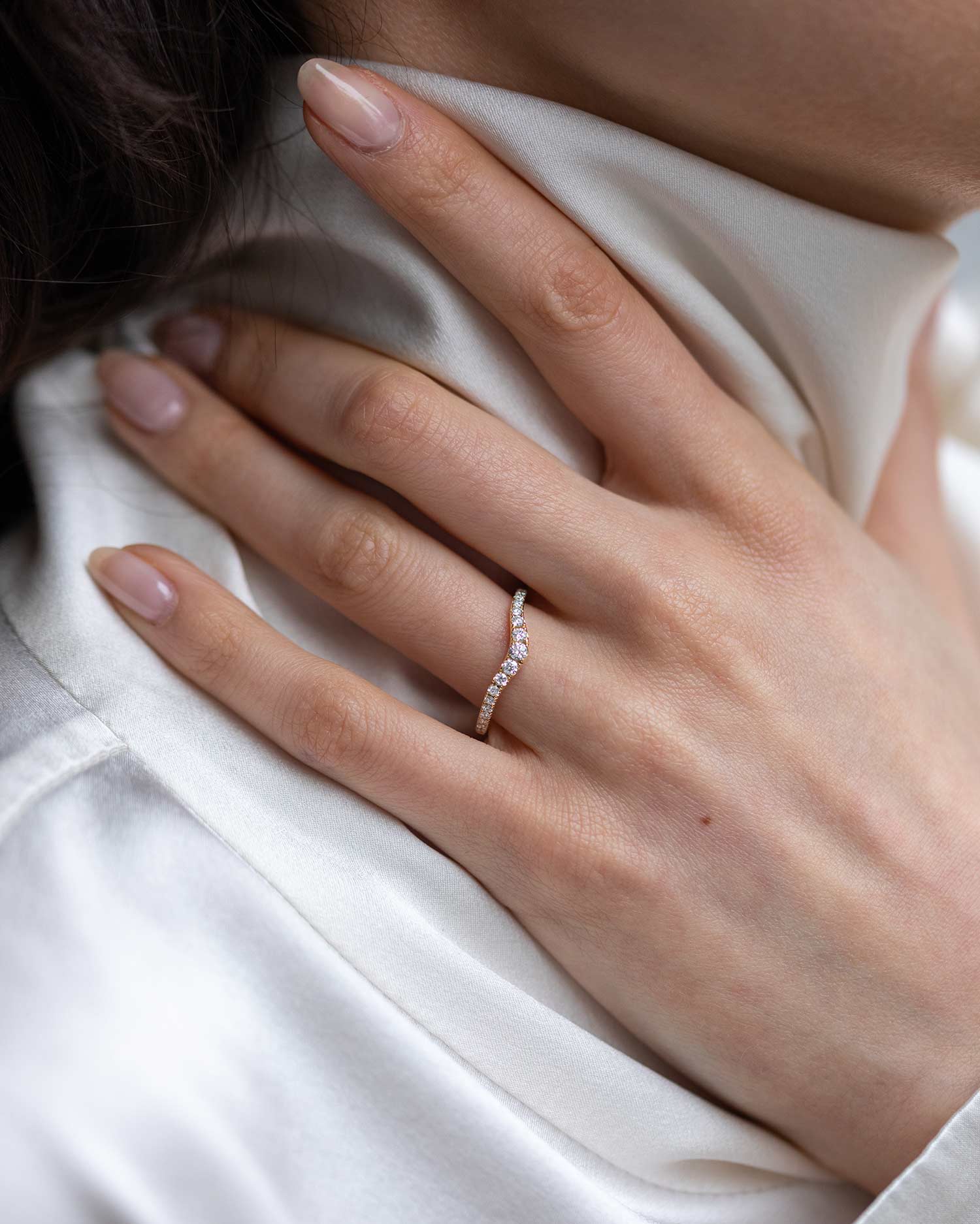18ct Yellow Gold Pavé Diamond Nesting Ring