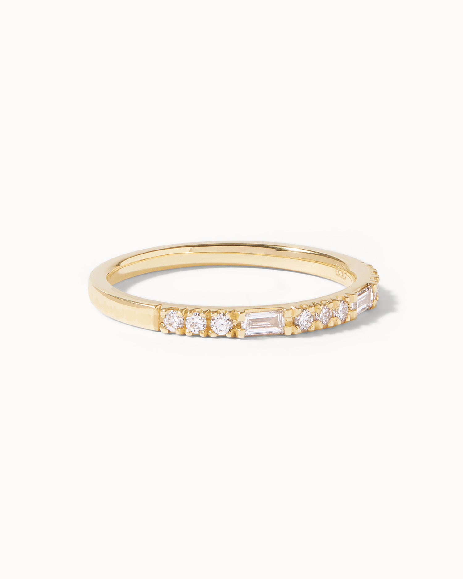 18ct Yellow Gold Dual Cut Diamond Ring displayed on white background