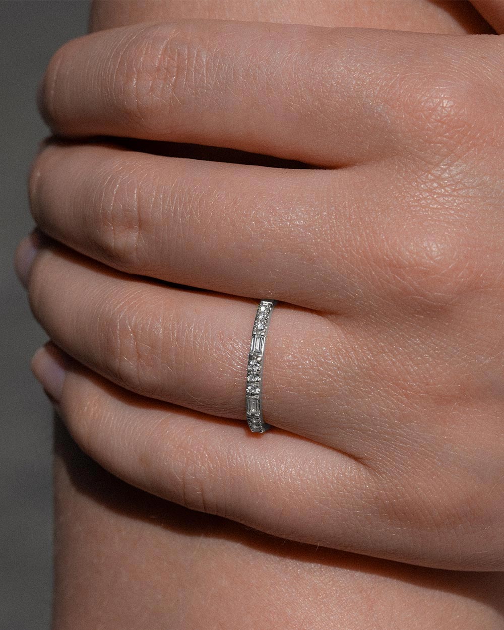 Platinum Dual Cut Diamond Ring