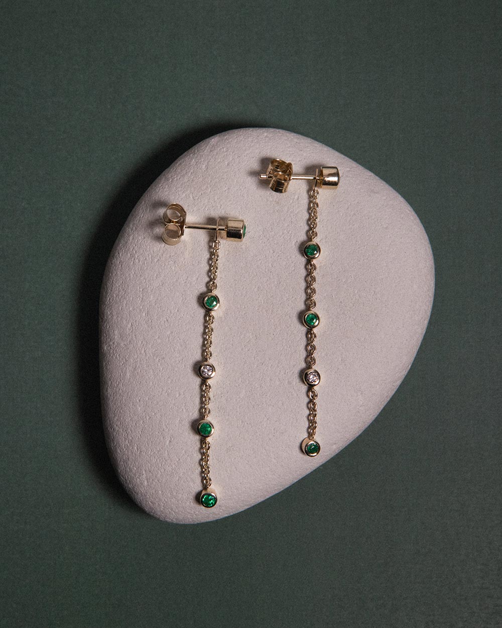 May Emerald Birthstone Drop Earrings