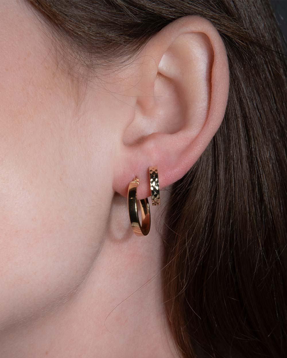 Hammered Hoop Earrings