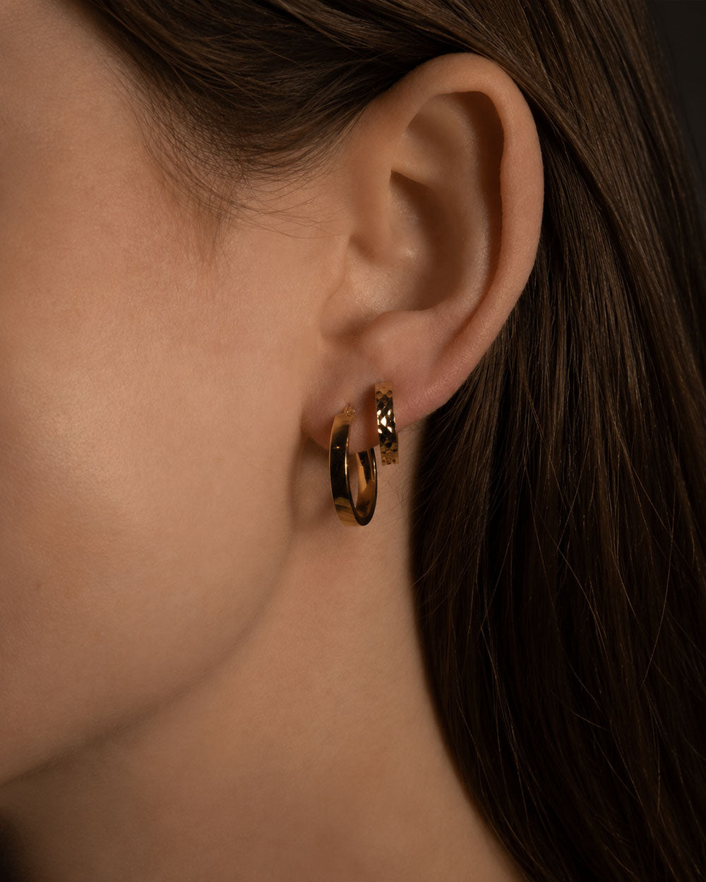 Hammered Hoop Earrings