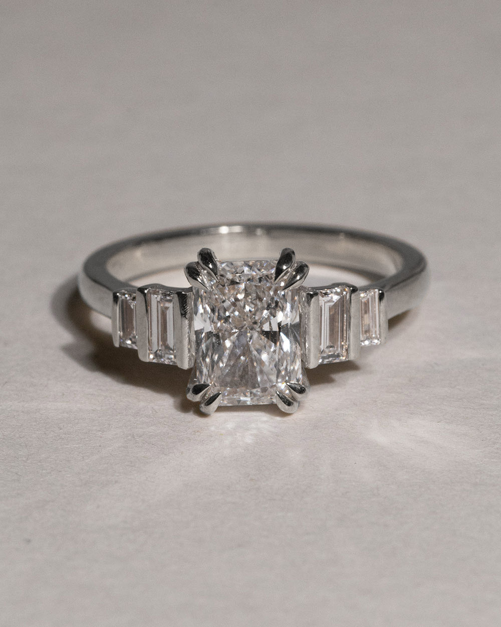 Platinum Lab Grown Diamond Geometric Five Stone Ring