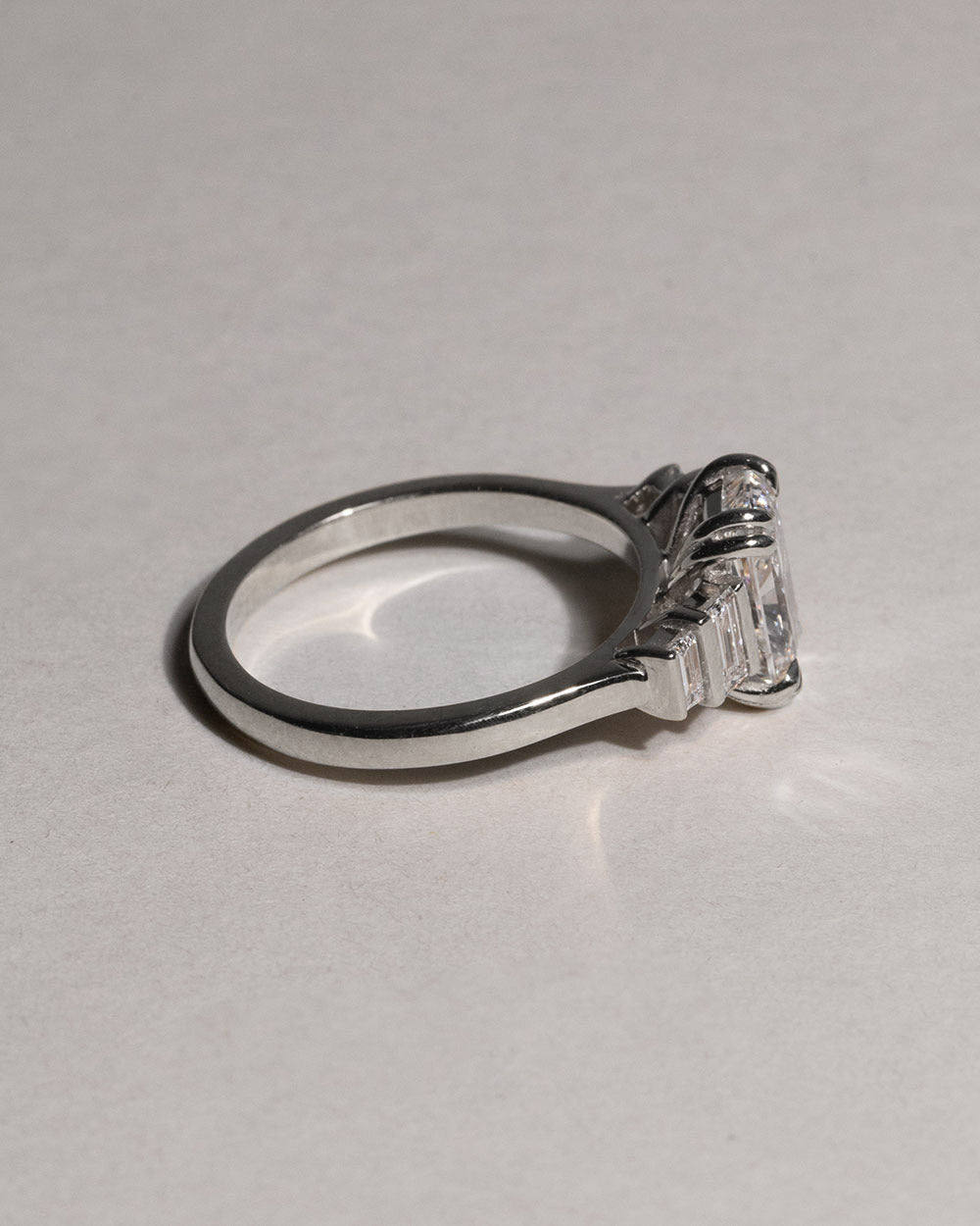 Platinum Lab Grown Diamond Geometric Five Stone Ring