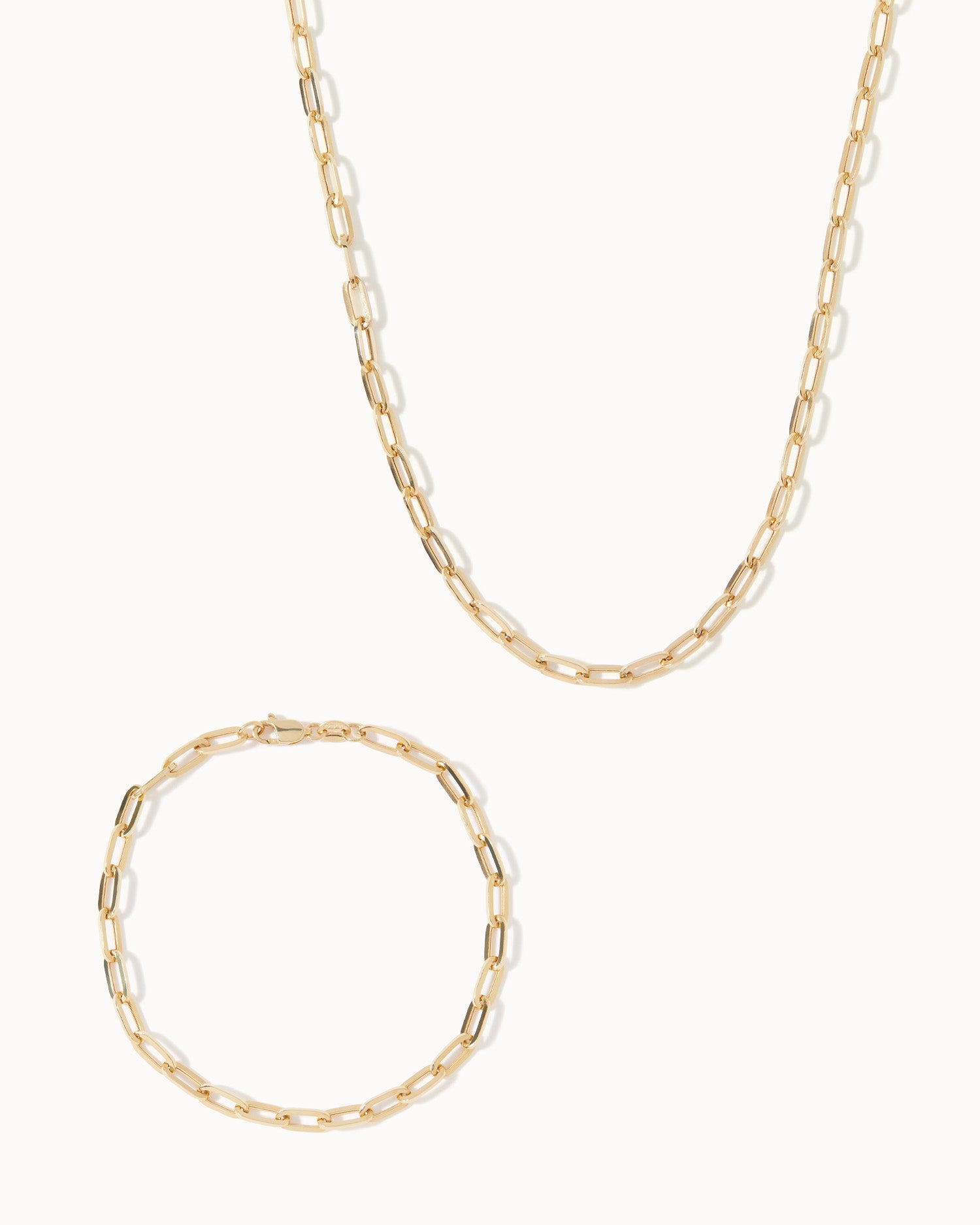 Heavy Paper Chain Necklace and Bracelet Set