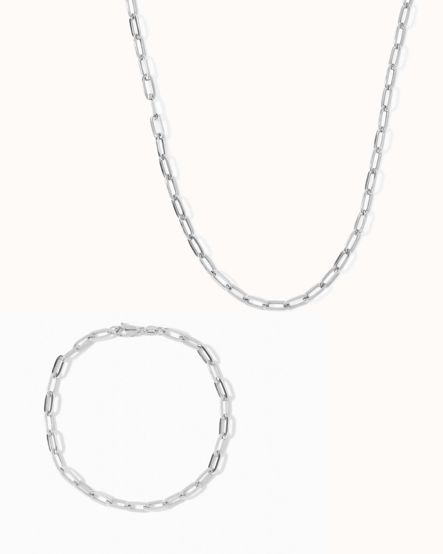 Heavy Paper Chain Necklace and Bracelet Set