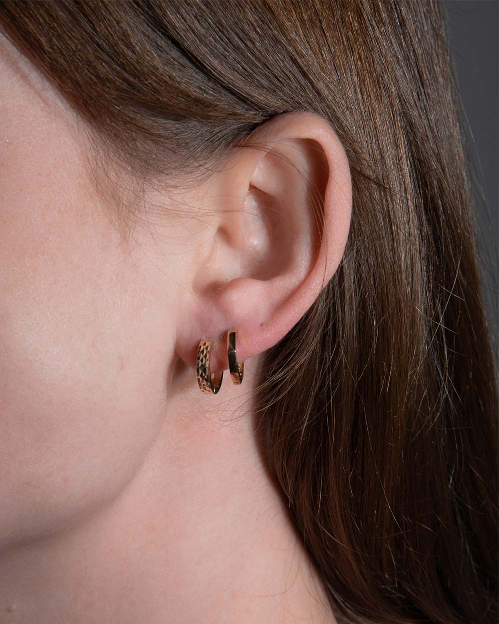 Hammered Hoop Earrings