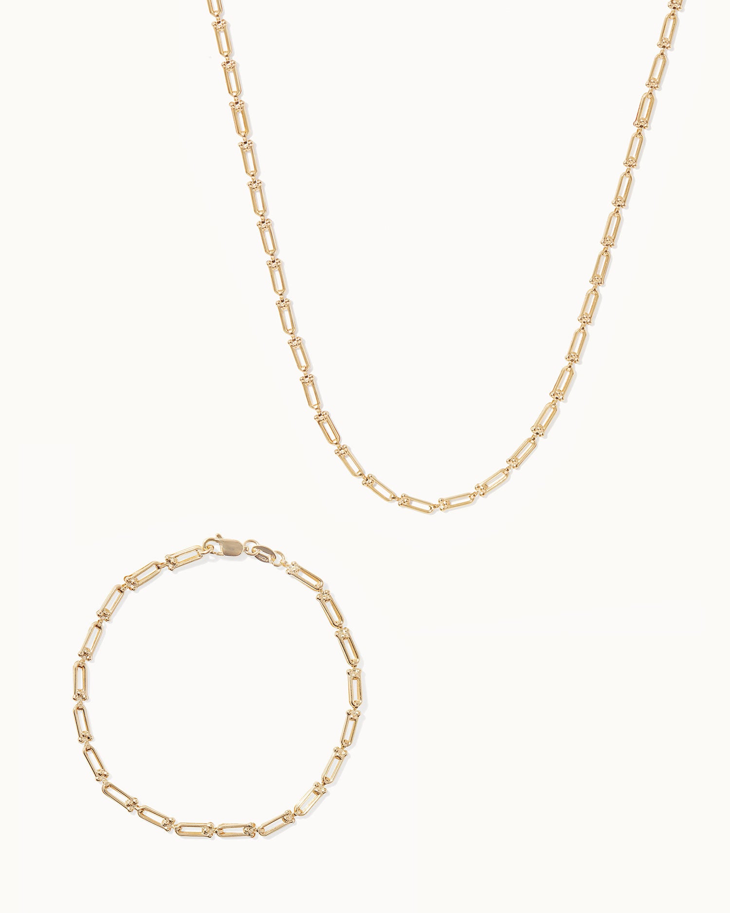 Horseshoe Chain Necklace and Bracelet Set