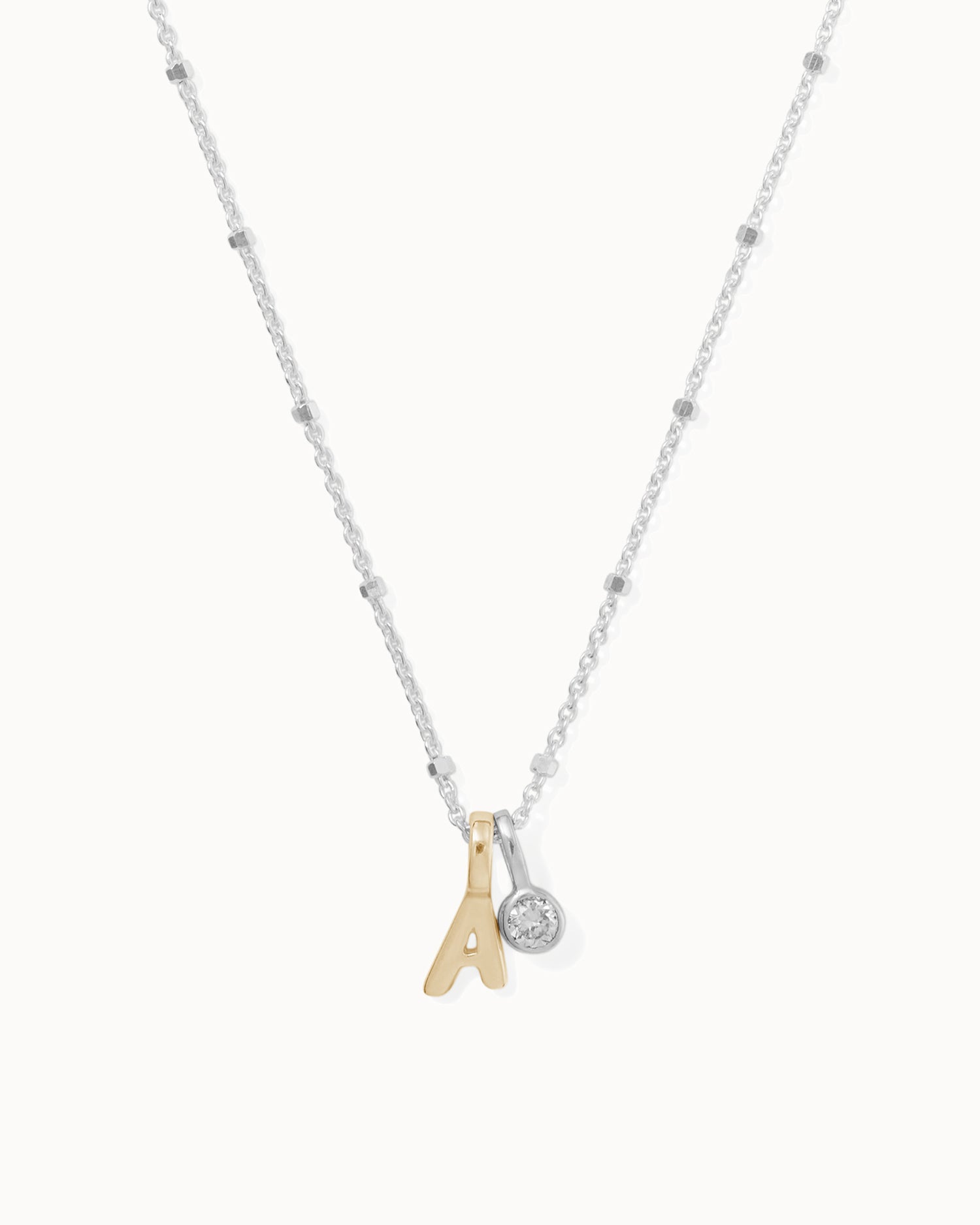 Initial Diamond Charm Necklace