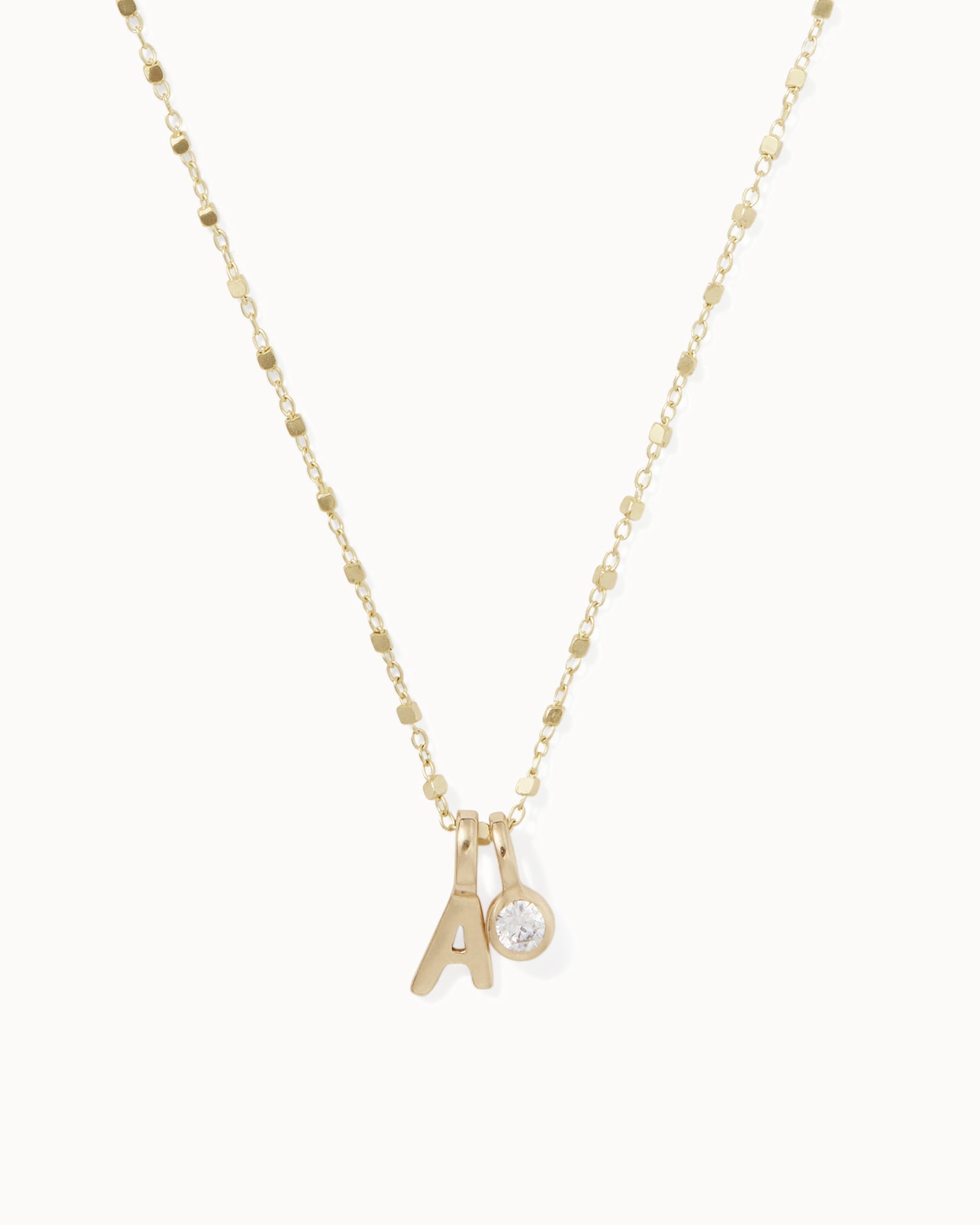 Initial Diamond Charm Necklace