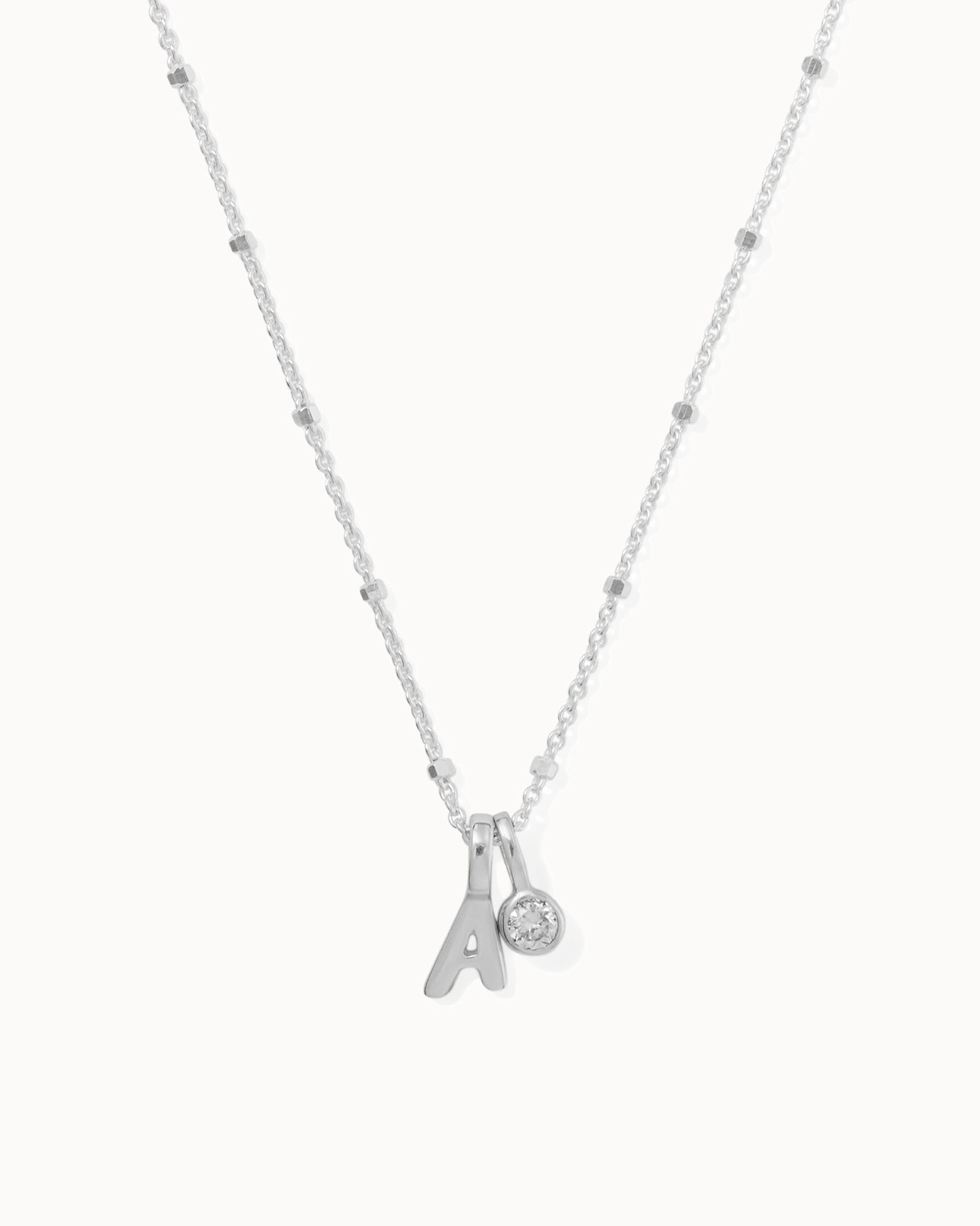 Initial Diamond Charm Necklace