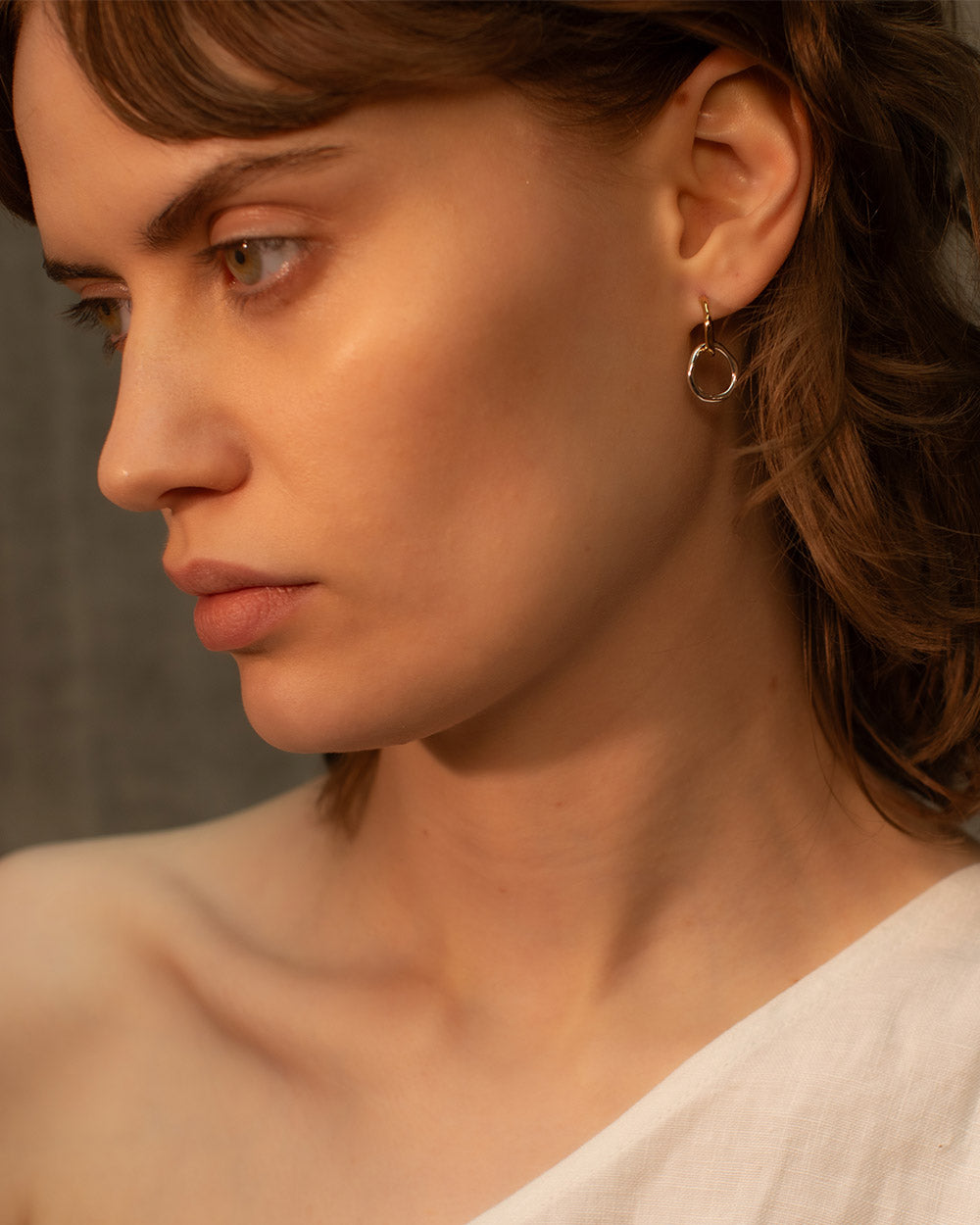 Interlinked Huggie Hoop Earrings
