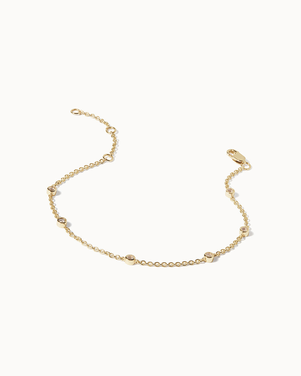 June Moonstone Birthstone Station Bracelet