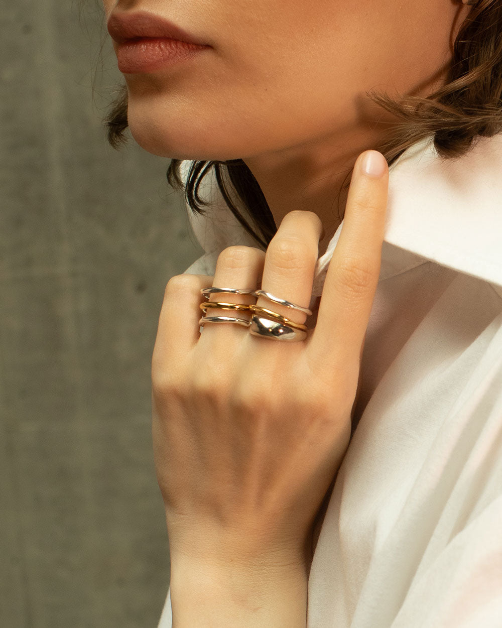 Lava Adjustable Two Tone Ring