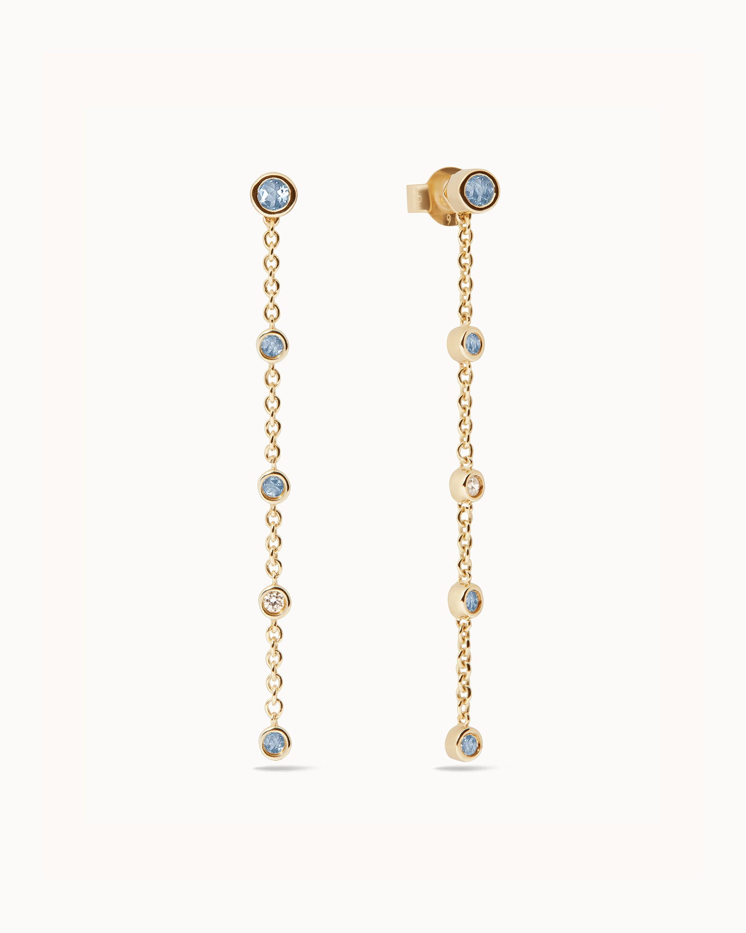 March Aquamarine Birthstone Drop Earrings