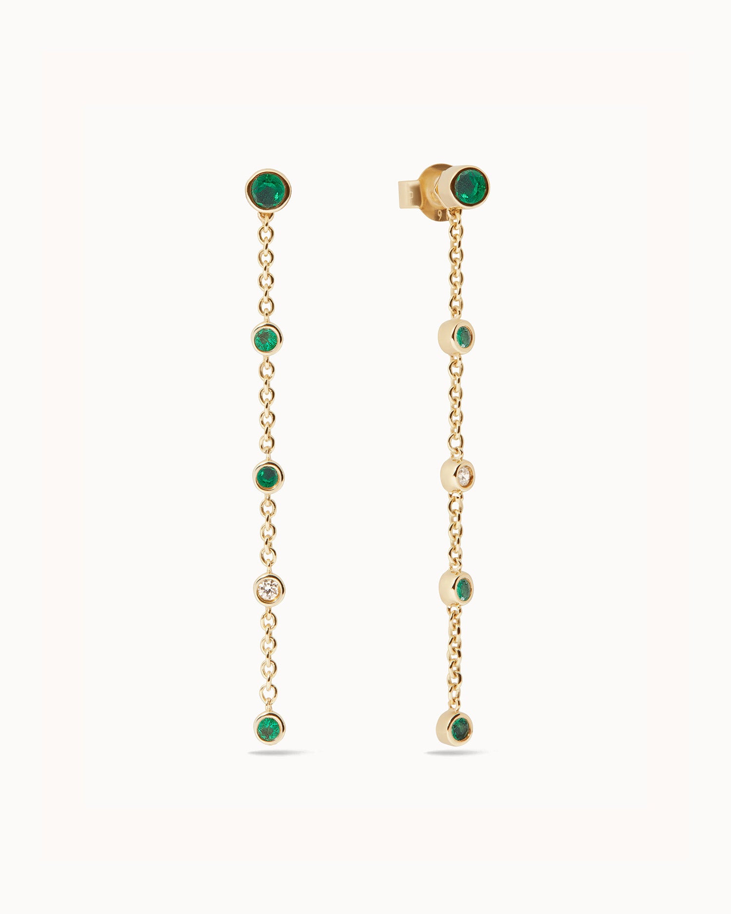 May Emerald Birthstone Drop Earrings