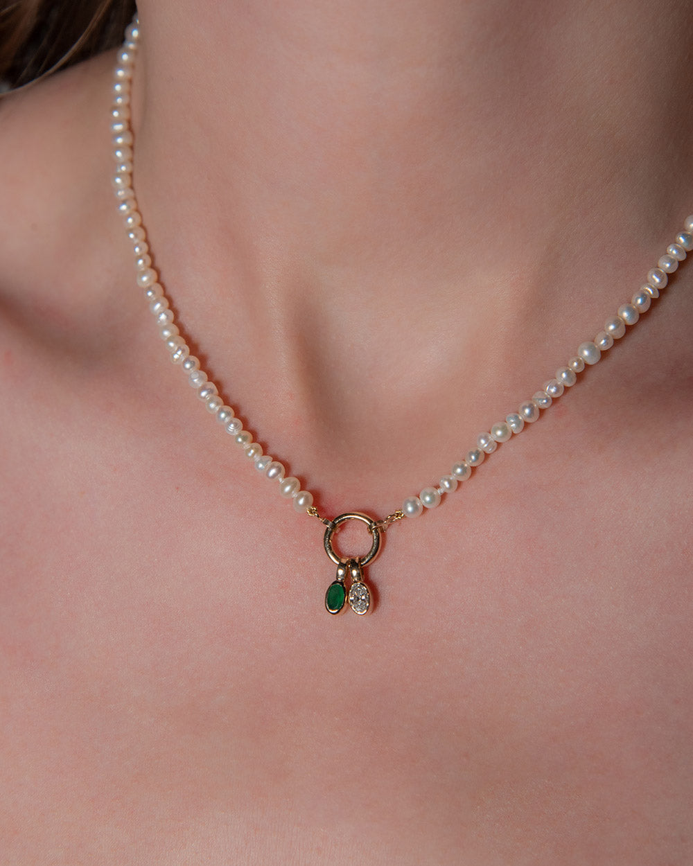 May Emerald Birthstone Oval Charm