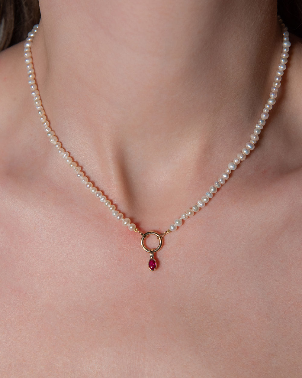 July Ruby Birthstone Oval Charm