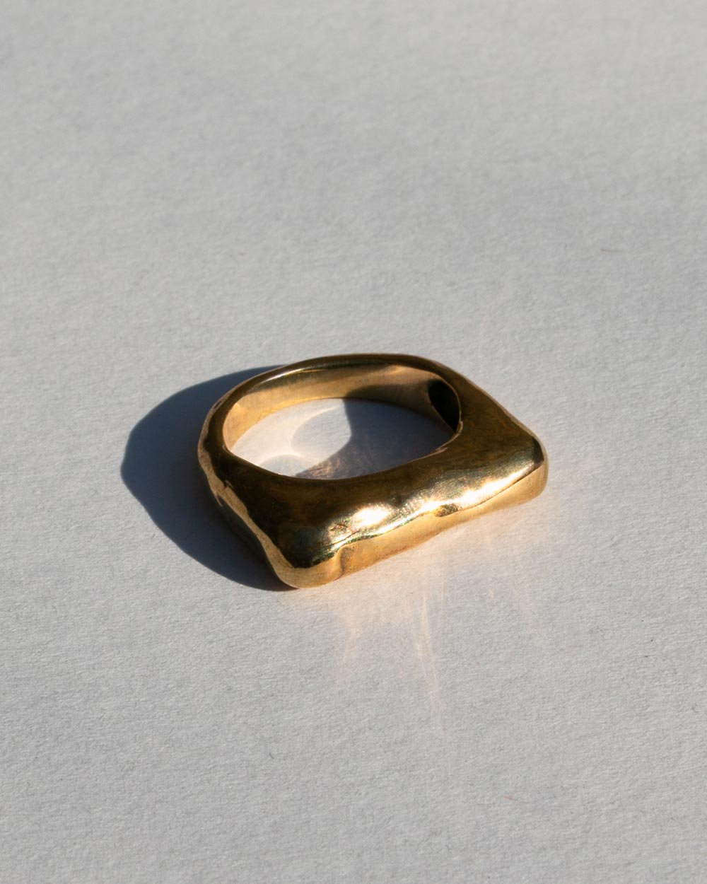 Solid Gold Molten Light Ring