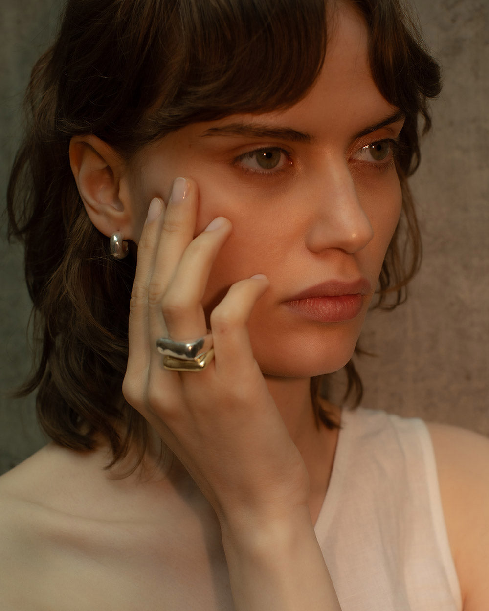 Solid Gold Molten Light Ring