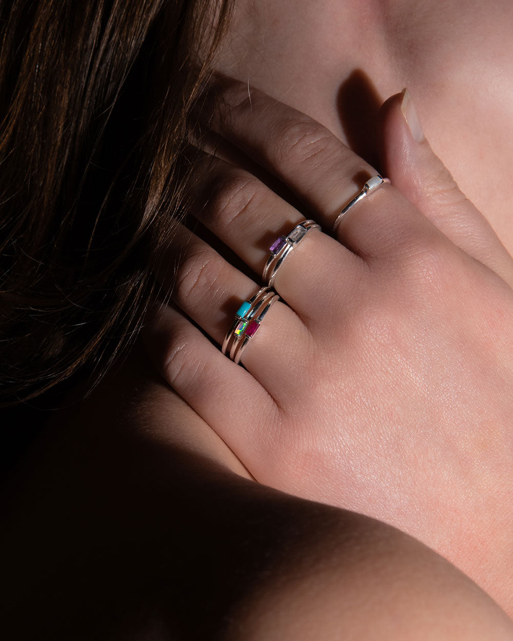 July Ruby Birthstone Baguette Ring