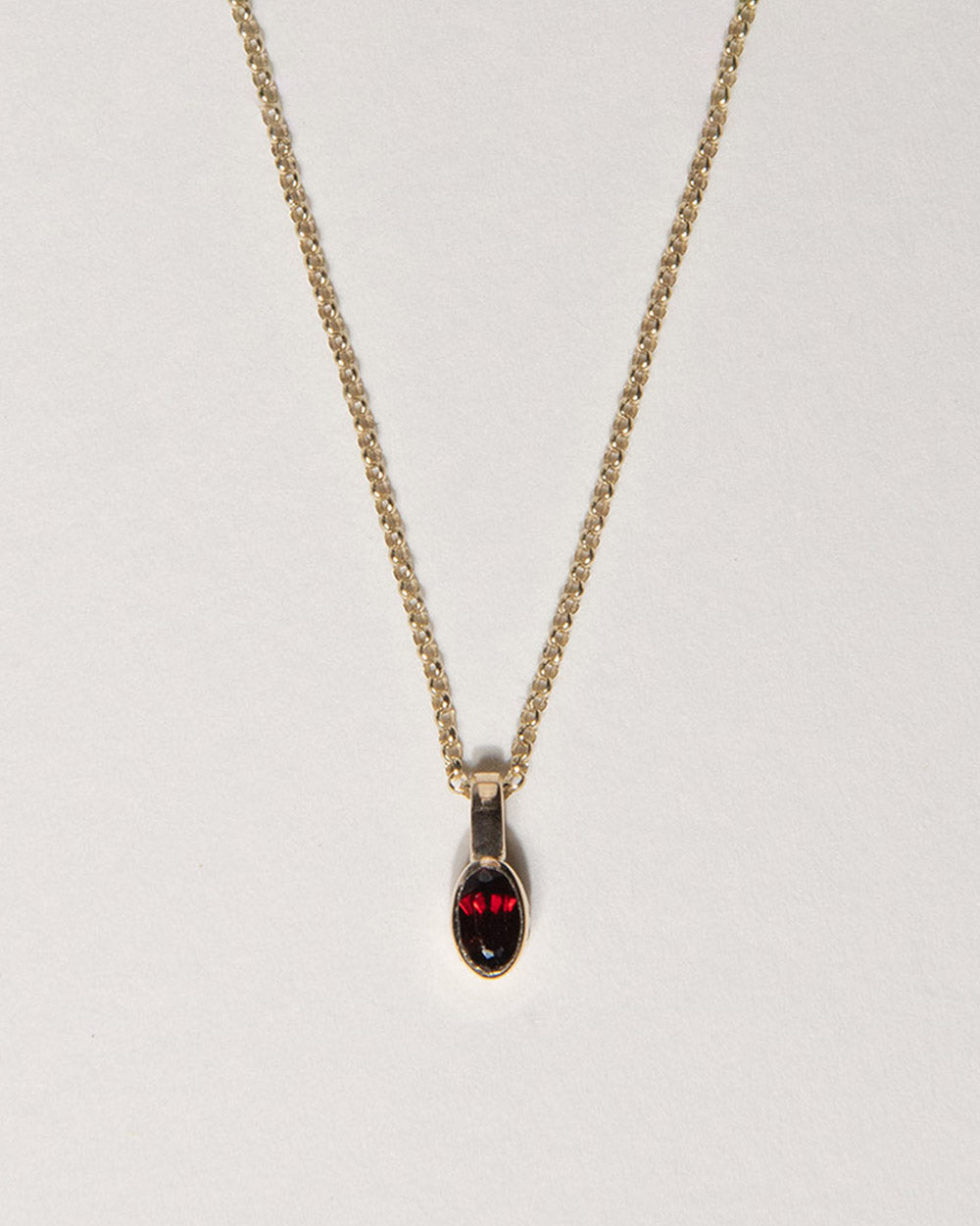 January Garnet Birthstone Oval Charm